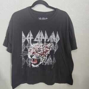 Def Leppard T-Shirt Womens XXL Short Sleeve Crew Neck Graphic Black